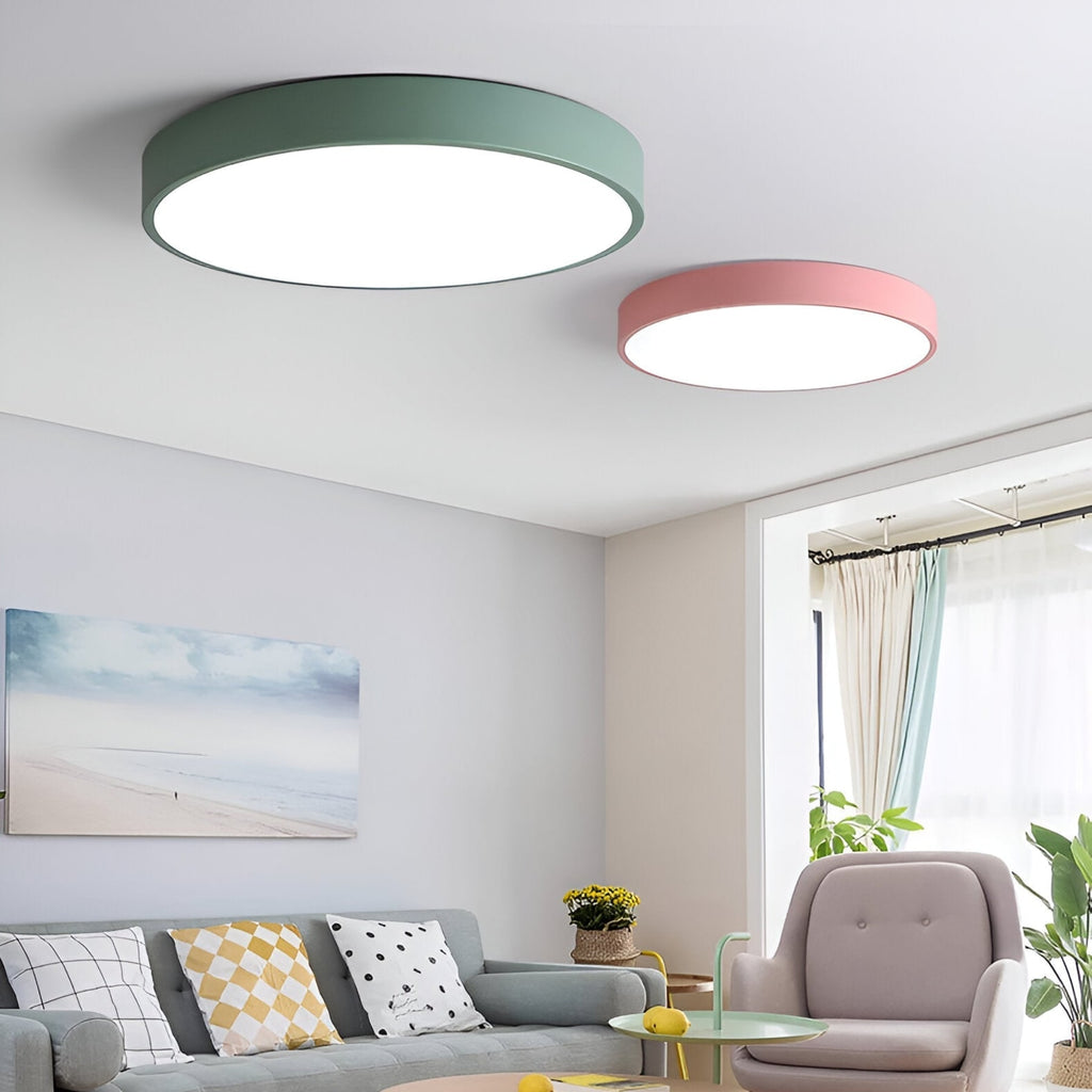 Minimalist Metal Flush Mount Ceiling Light With Tri-Color Dimming — Greenwich Home & Living