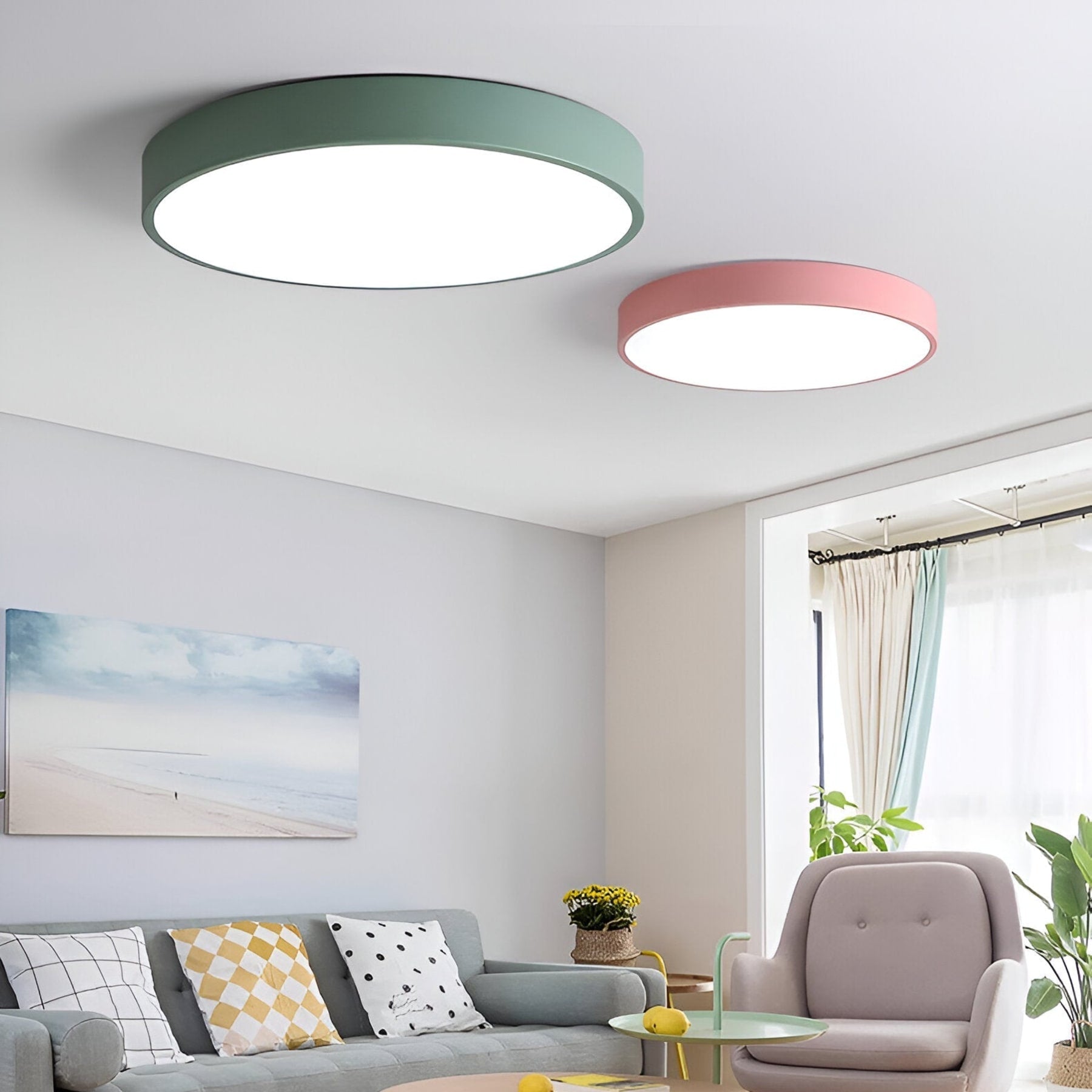 Minimalist Metal Flush Mount Ceiling Light With Tri-Color Dimming — Greenwich Home & Living