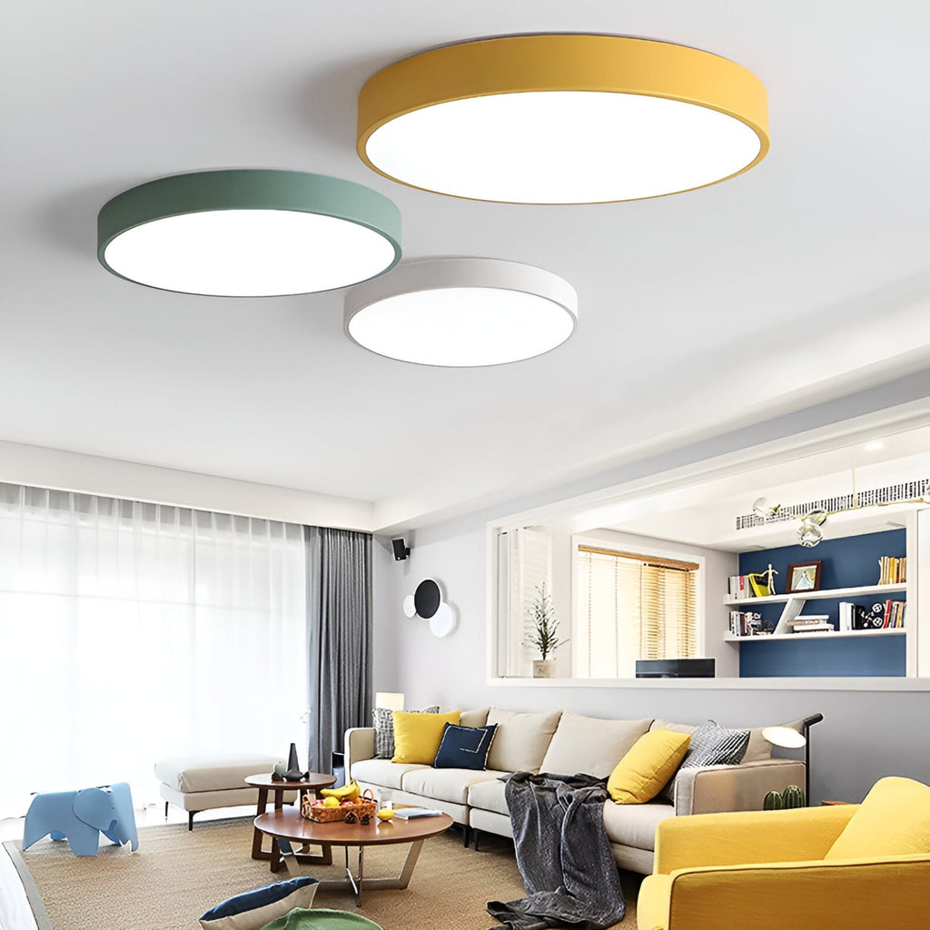 Minimalist Metal Flush Mount Ceiling Light With Tri-Color Dimming — Greenwich Home & Living