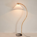 Scandinavian Wood Floor Lamp With Fabric Shade for Living Room — Greenwich Home & Living