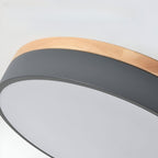 Minimalist Wood Flush Mount Ceiling Light With Remote Dimming — Greenwich Home & Living