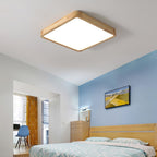 Minimalist Solid Wood Flush Mount Ceiling Light With Tri-Color Lighting — Greenwich Home & Living