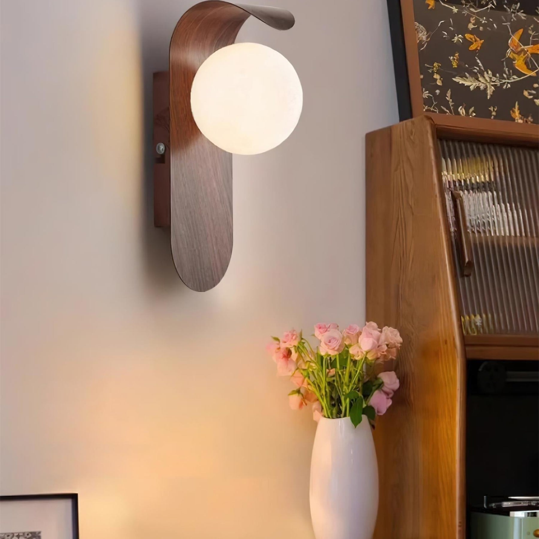 Minimalist Wood Wall Light With Tri-Color Changing Glow — Greenwich Home & Living