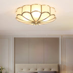 Traditional Brass and Glass Flush Mount Ceiling Light for Living Room — Greenwich Home & Living