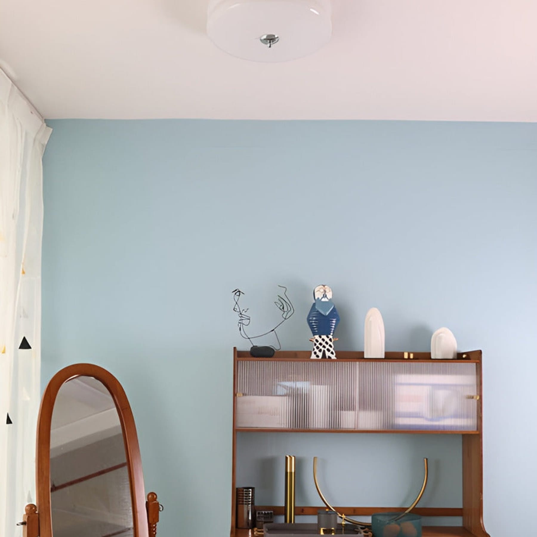 Retro Glass Flush Mount Ceiling Light With Adjustable Color Temperature — Greenwich Home & Living