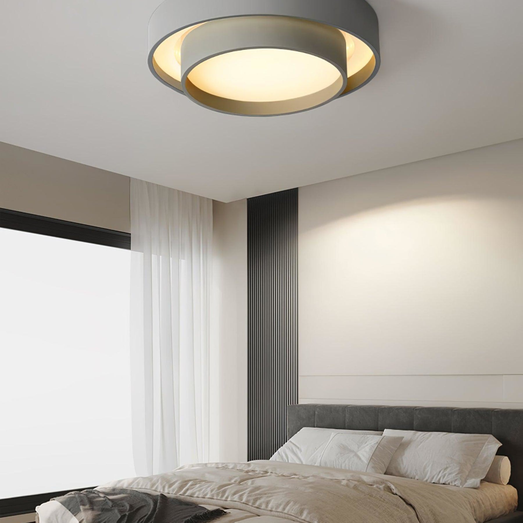 Minimalist Metal Flush Mount Ceiling Light With Bright Daylight LED — Greenwich Home & Living