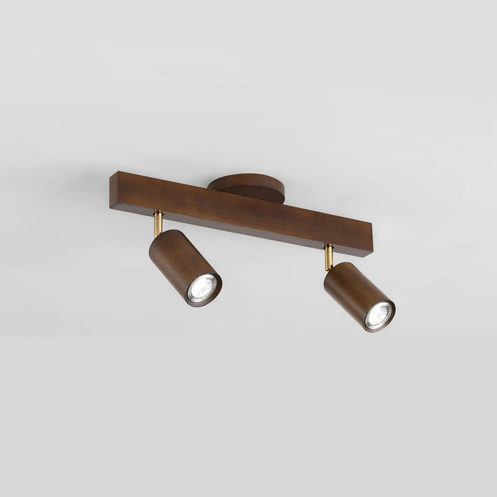Modern Linear Walnut Wood Ceiling Light With Selectable Color Temperature in Dark Brown — Greenwich Home & Living