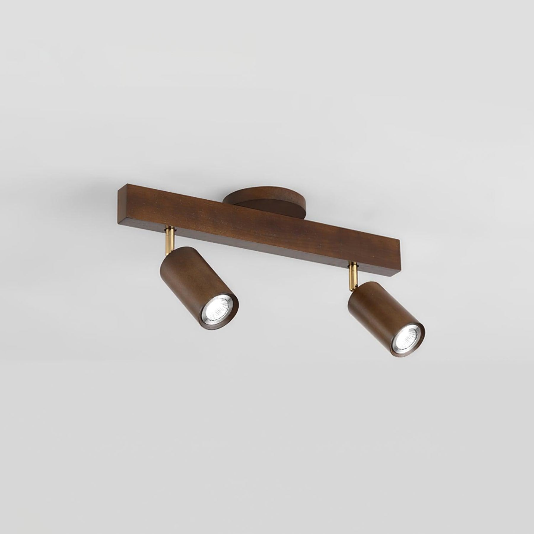 Modern Linear Walnut Wood Ceiling Light With Selectable Color Temperature in Dark Brown — Greenwich Home & Living