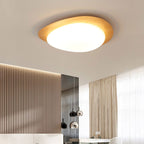 Modern Wood Flush Mount Ceiling Light With Stepless Dimming — Greenwich Home & Living