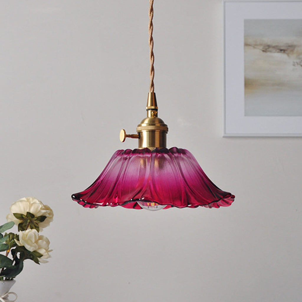Retro Copper and Glass Pendant Light for Living Room — Greenwich Home & Living