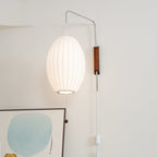 Modern Silk and Walnut Wood Wall Light for Bedroom and Living Room — Greenwich Home & Living