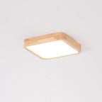 Minimalist Solid Wood Flush Mount Ceiling Light With Tri-Color Lighting — Greenwich Home & Living