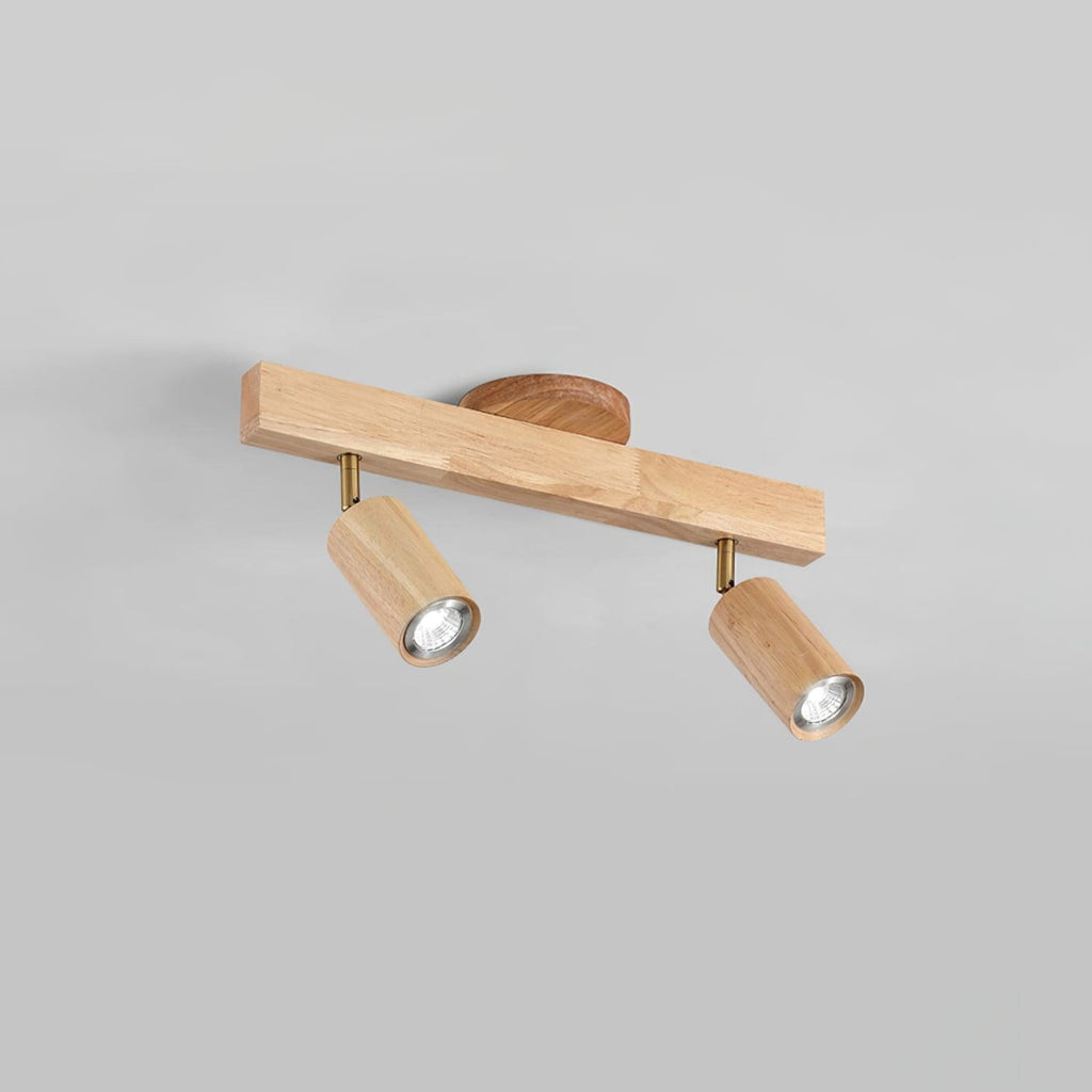 Modern Linear Walnut Wood Ceiling Light With Selectable Color Temperature in Brown — Greenwich Home & Living