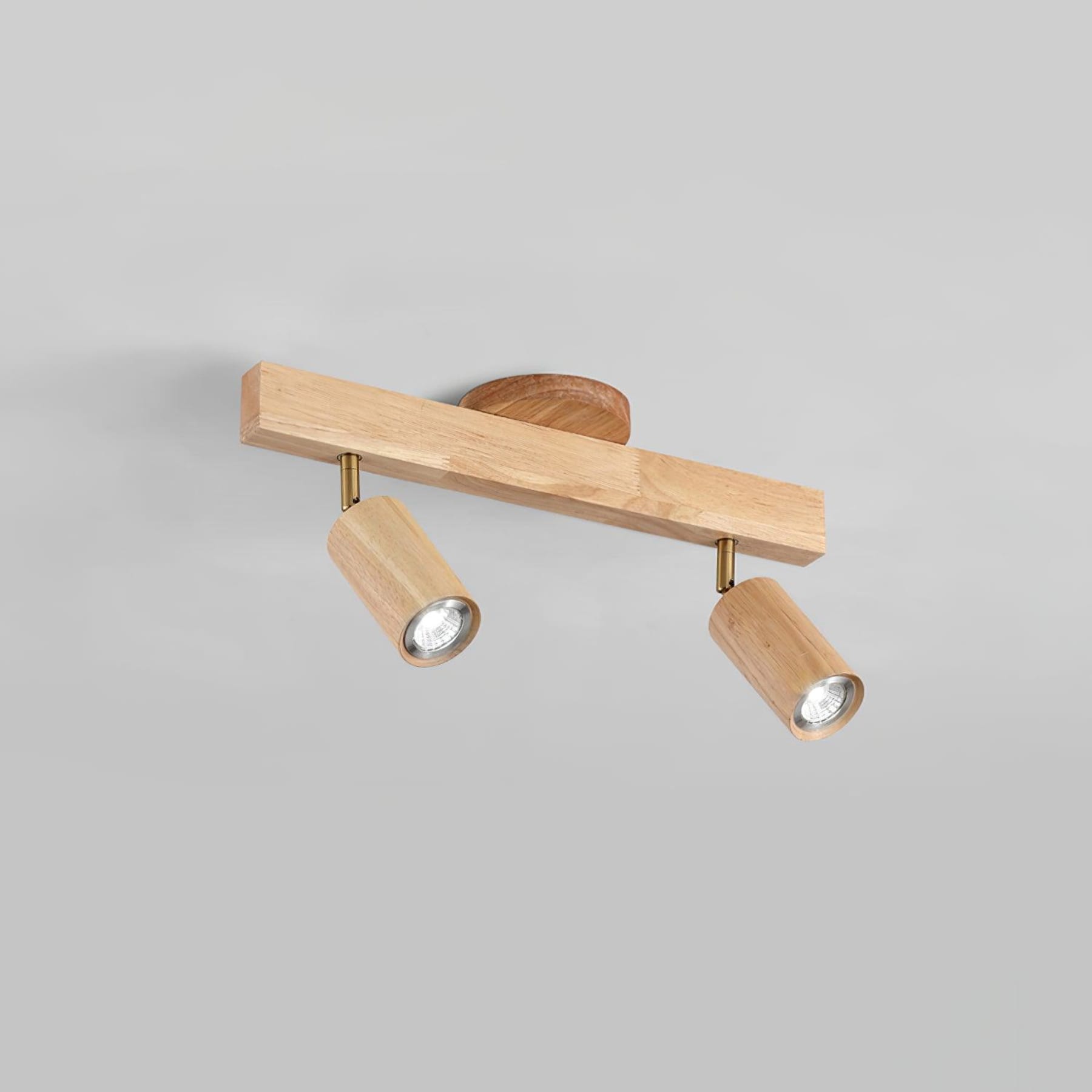 Modern Linear Walnut Wood Ceiling Light With Selectable Color Temperature in Brown — Greenwich Home & Living