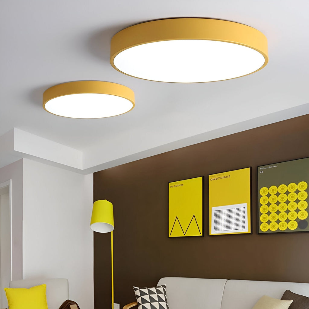 Minimalist Metal Flush Mount Ceiling Light With Tri-Color Dimming — Greenwich Home & Living