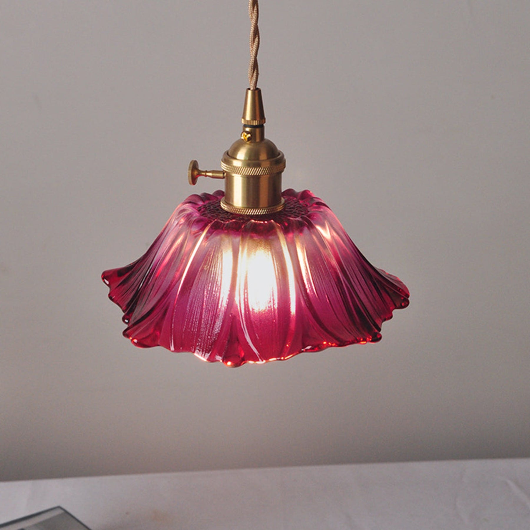 Retro Copper and Glass Pendant Light for Living Room — Greenwich Home & Living