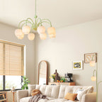Retro Metal and Glass Chandelier With Selectable Color Light for Living and Dining Rooms — Greenwich Home & Living