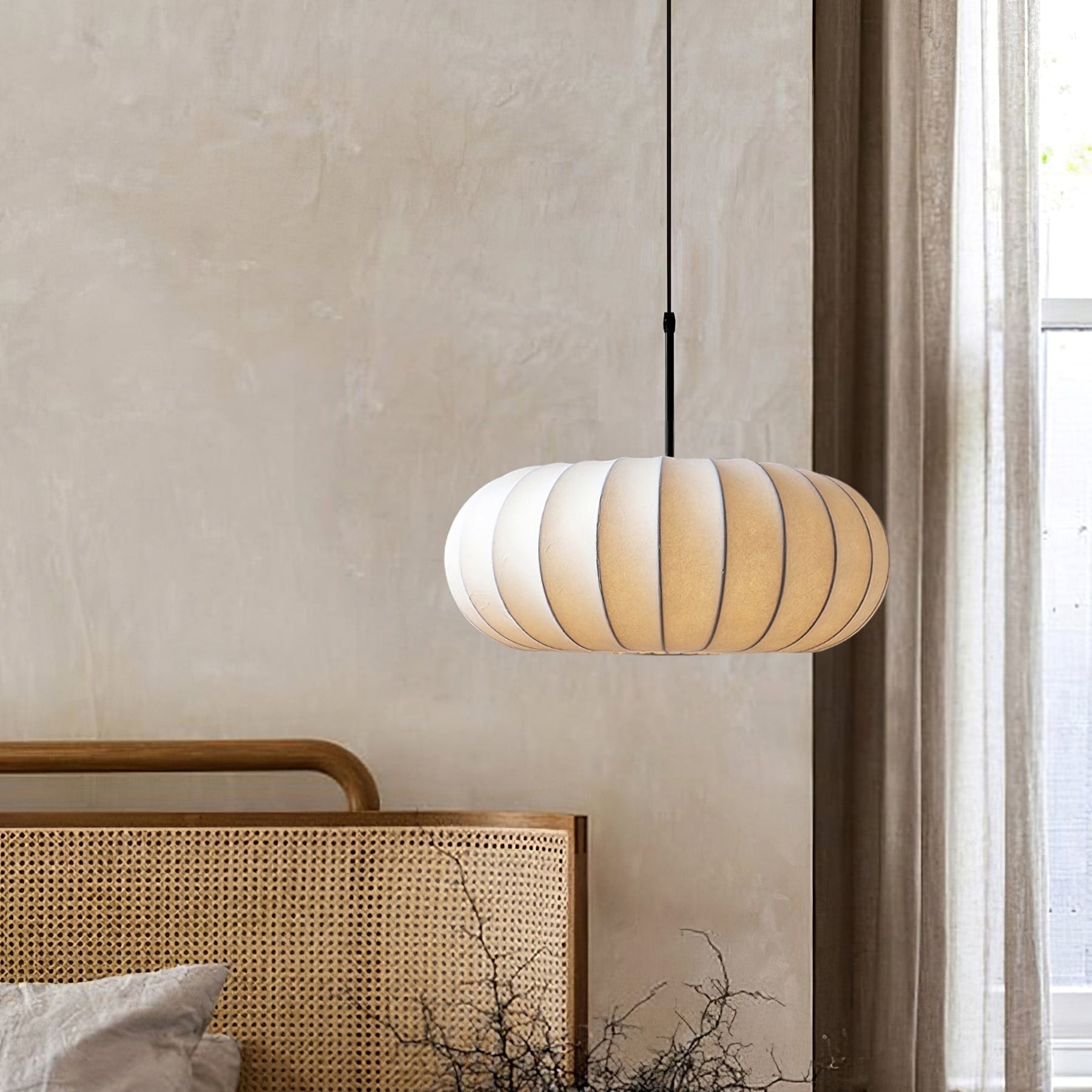 Modern Silk Fabric Pendant Light With Adjustable Color Temperature — Greenwich Home & Living