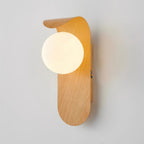 Minimalist Wood Wall Light With Tri-Color Changing Glow in Brown — Greenwich Home & Living