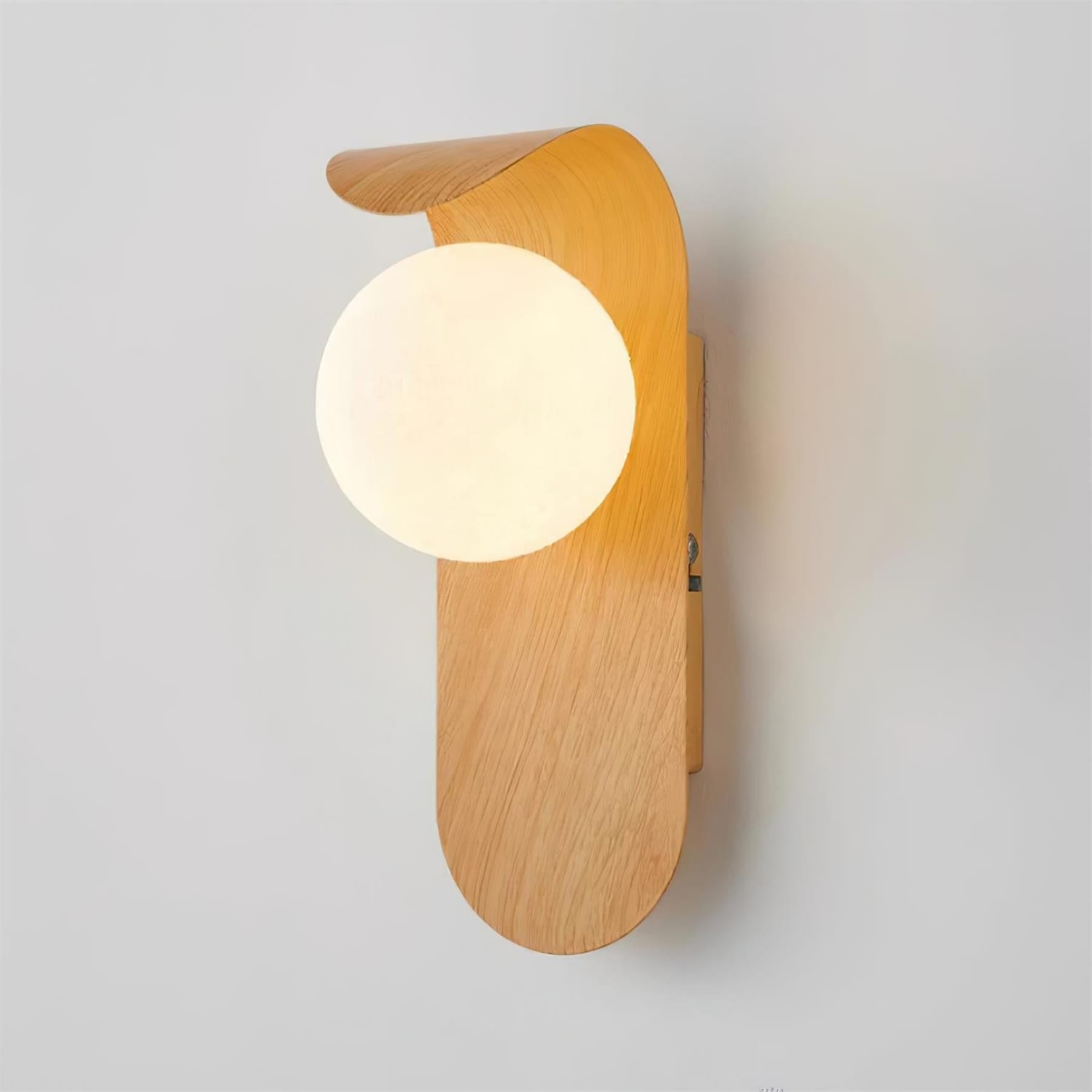 Minimalist Wood Wall Light With Tri-Color Changing Glow in Brown — Greenwich Home & Living