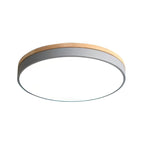Minimalist Wood Flush Mount Ceiling Light With Remote Dimming in Gray — Greenwich Home & Living