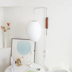 Modern Silk and Walnut Wood Wall Light for Bedroom and Living Room — Greenwich Home & Living