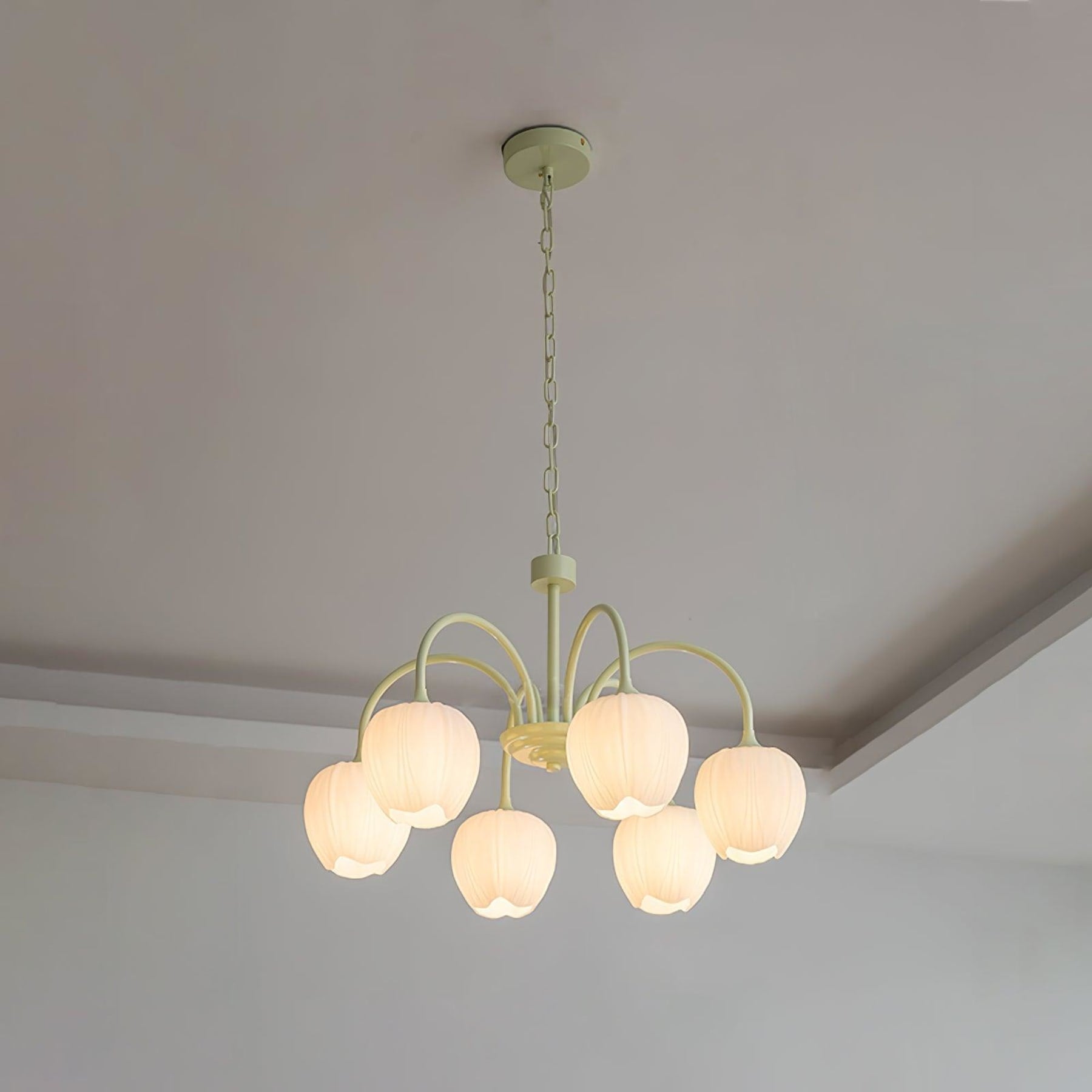 Retro Metal and Glass Chandelier With Selectable Color Light for Living and Dining Rooms — Greenwich Home & Living