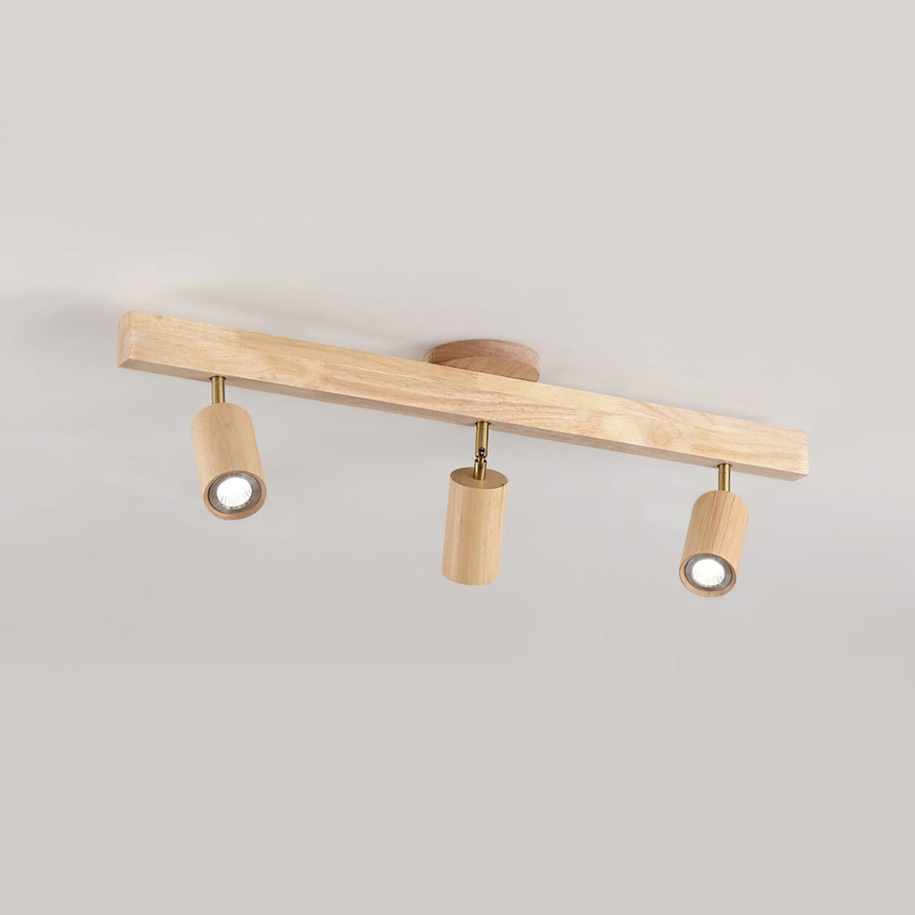 Modern Linear Walnut Wood Ceiling Light With Selectable Color Temperature — Greenwich Home & Living