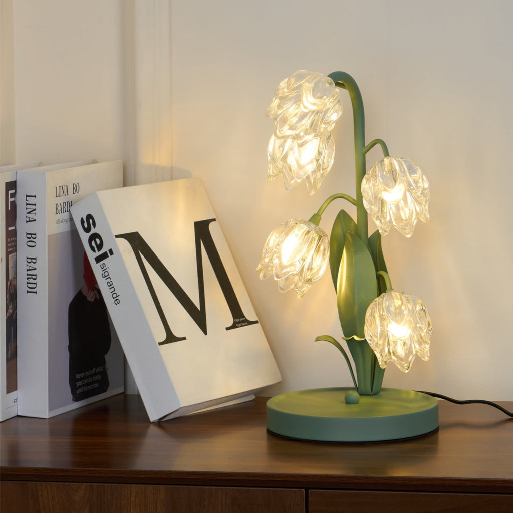 Contemporary Glass Table Lamp With USB Power for Living Room and Bedroom — Greenwich Home & Living