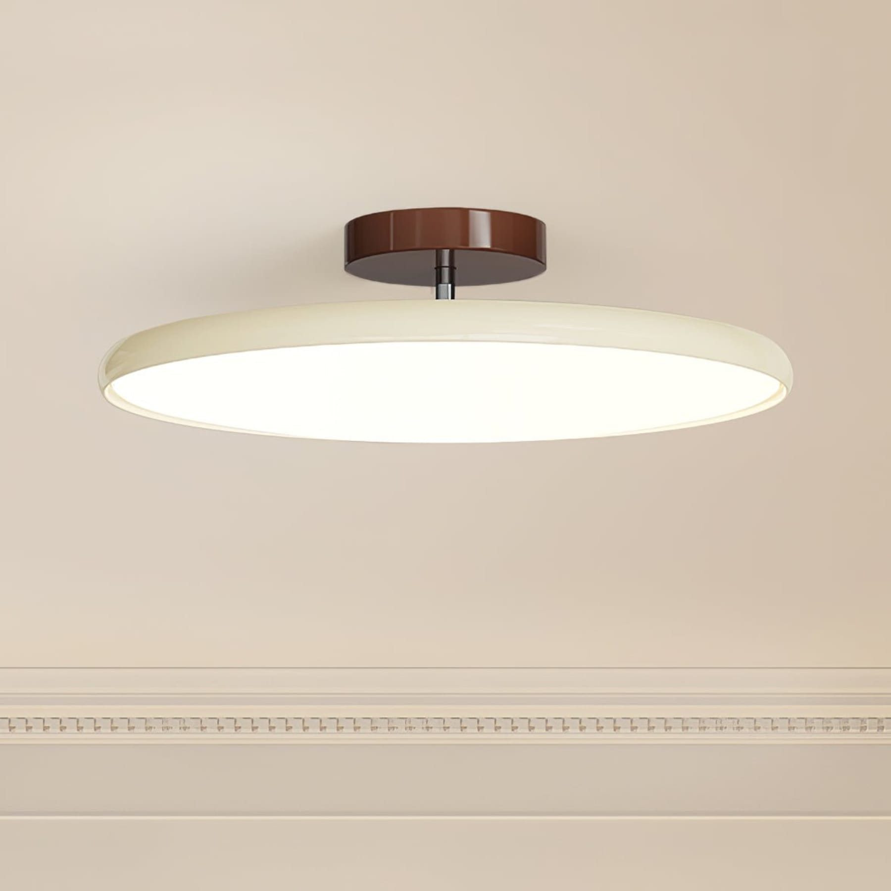 Retro Metal Semi-Flush Mount Ceiling Light With Three-Color Light — Greenwich Home & Living