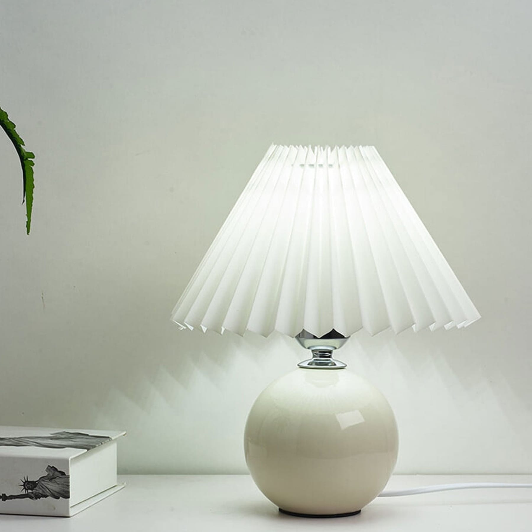 Contemporary Ceramic Table Lamp With Fabric Shade for Living Room — Greenwich Home & Living