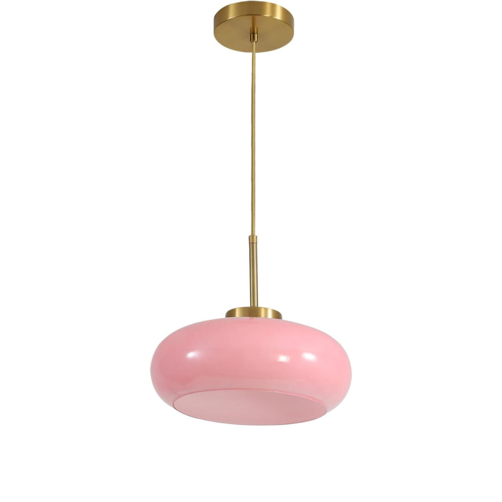 Retro Glass Pendant Light for Living and Dining Rooms in Pink — Greenwich Home & Living