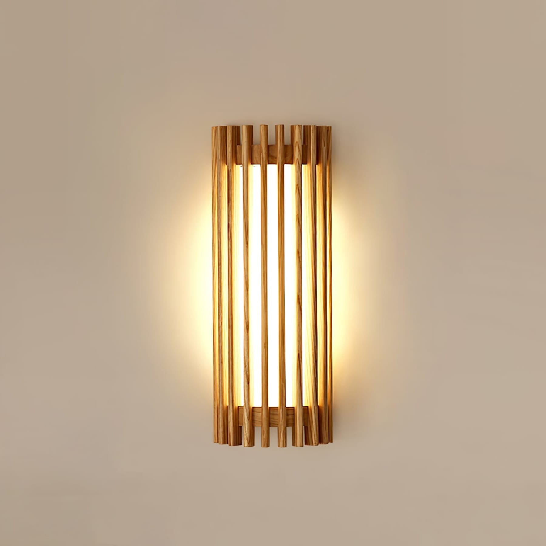 Contemporary Acrylic and Wood Wall Light With Tri-Color Lighting — Greenwich Home & Living