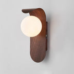 Minimalist Wood Wall Light With Tri-Color Changing Glow in Dark Brown — Greenwich Home & Living