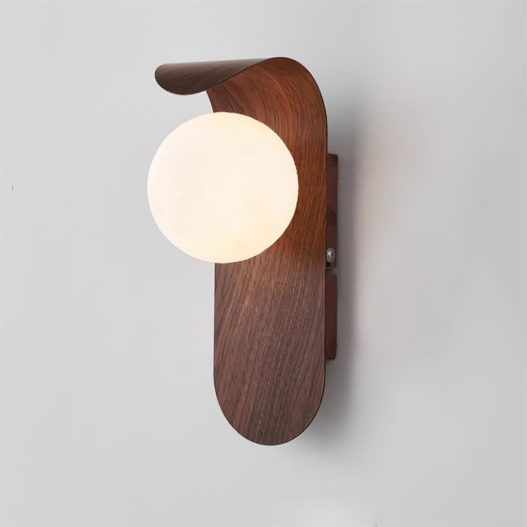 Minimalist Wood Wall Light With Tri-Color Changing Glow in Dark Brown — Greenwich Home & Living