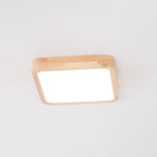 Minimalist Solid Wood Flush Mount Ceiling Light With Tri-Color Lighting — Greenwich Home & Living