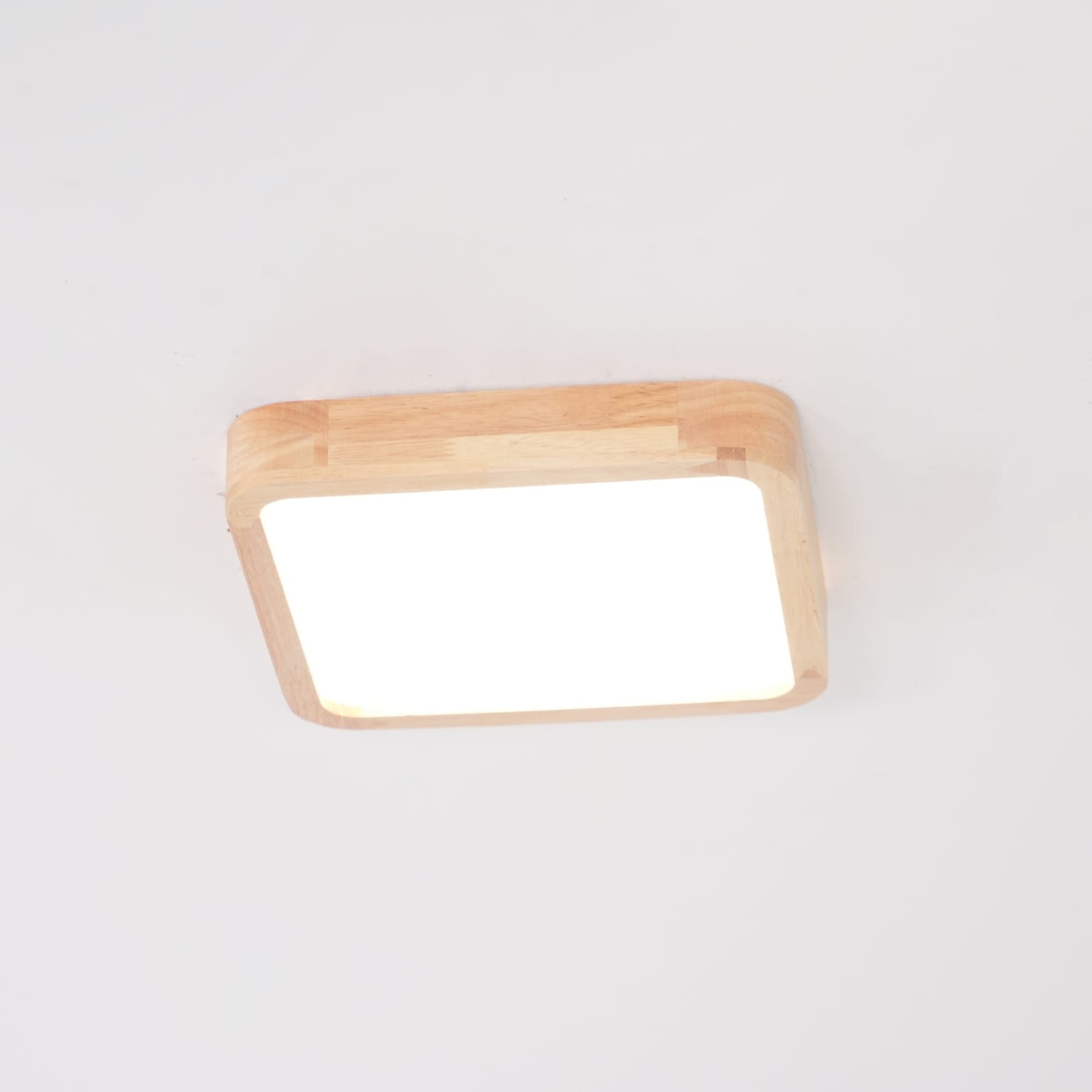 Minimalist Solid Wood Flush Mount Ceiling Light With Tri-Color Lighting — Greenwich Home & Living