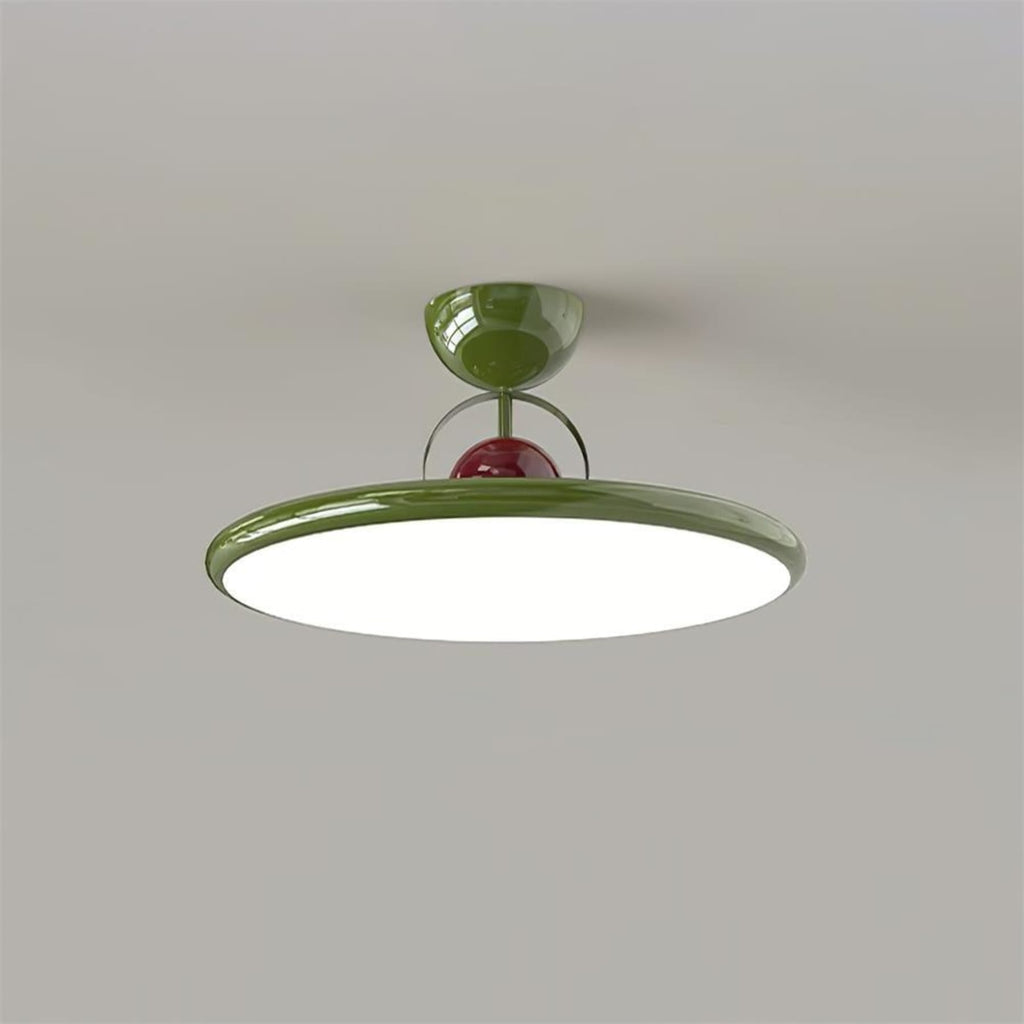 Retro Iron and Acrylic Semi-Flush Ceiling Light With Dimmable Color in Green — Greenwich Home & Living