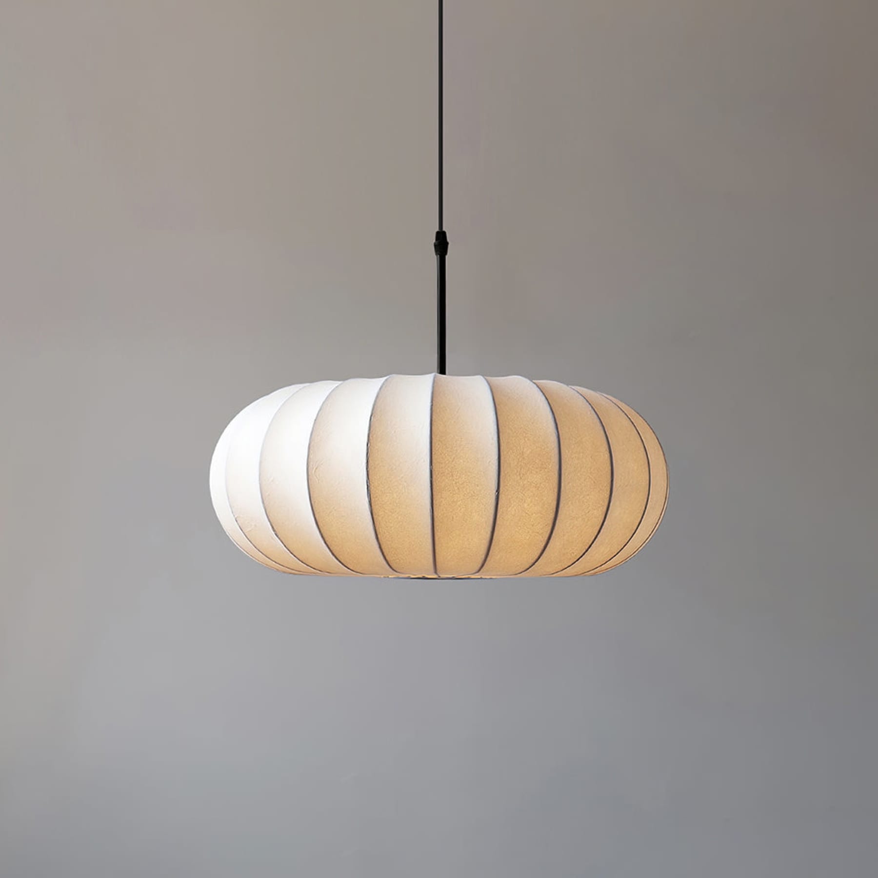 Modern Silk Fabric Pendant Light With Adjustable Color Temperature in Ø15.7" x 6.5" (Ø40 x 16.5 cm) — Greenwich Home & Living