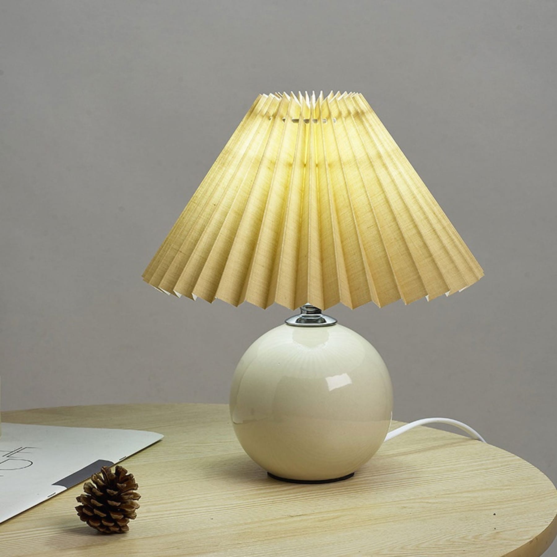 Contemporary Ceramic Table Lamp With Fabric Shade for Living Room — Greenwich Home & Living