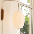 Modern Silk and Walnut Wood Wall Light for Bedroom and Living Room — Greenwich Home & Living