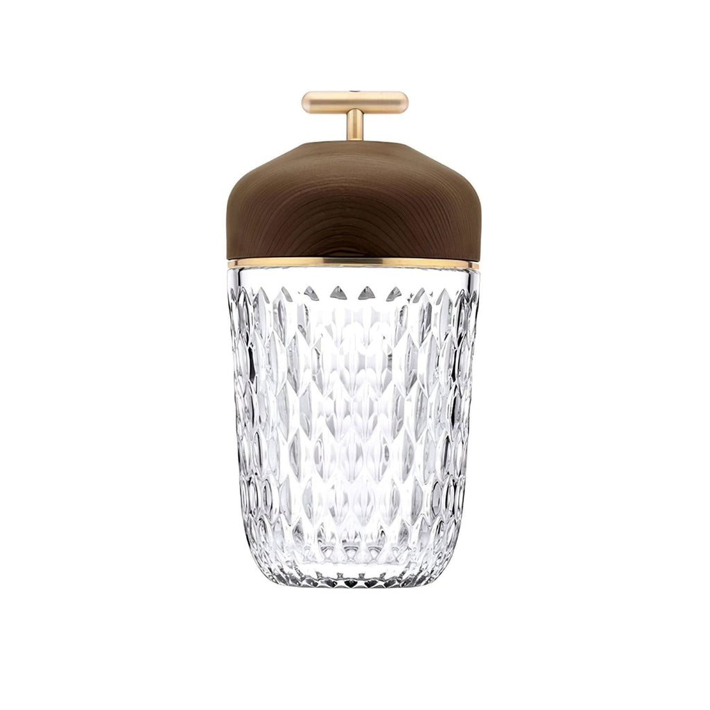 Contemporary Glass Table Lamp With Adjustable Color Temperature in Gold Dark Brown — Greenwich Home & Living