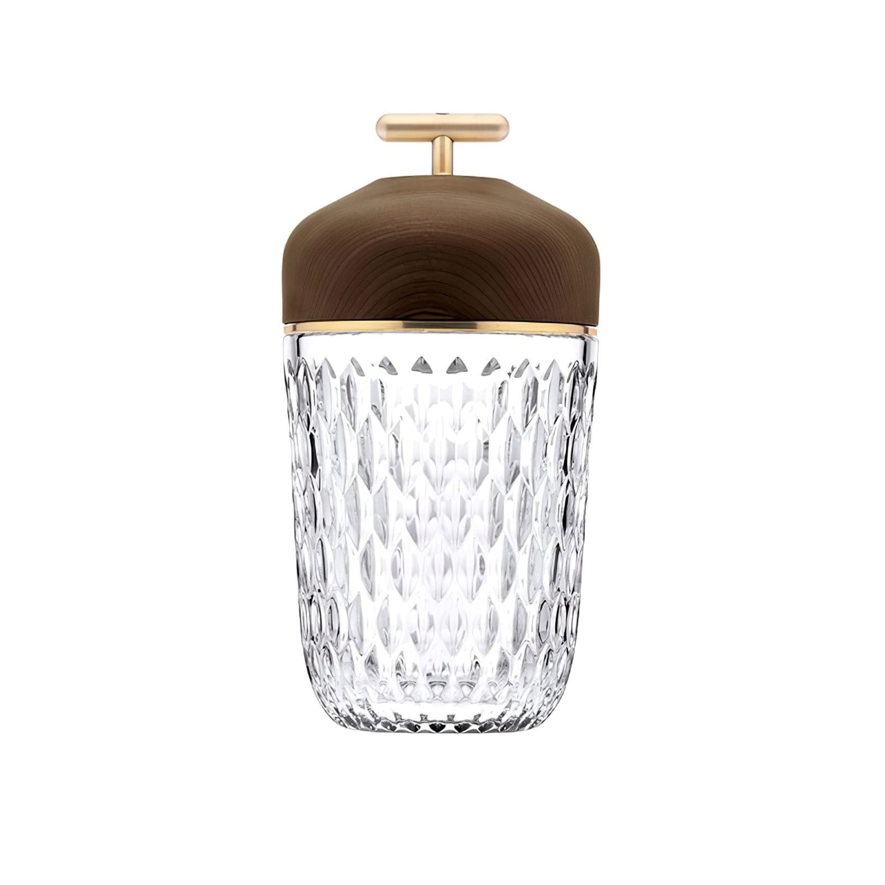 Contemporary Glass Table Lamp With Adjustable Color Temperature in Gold Dark Brown — Greenwich Home & Living
