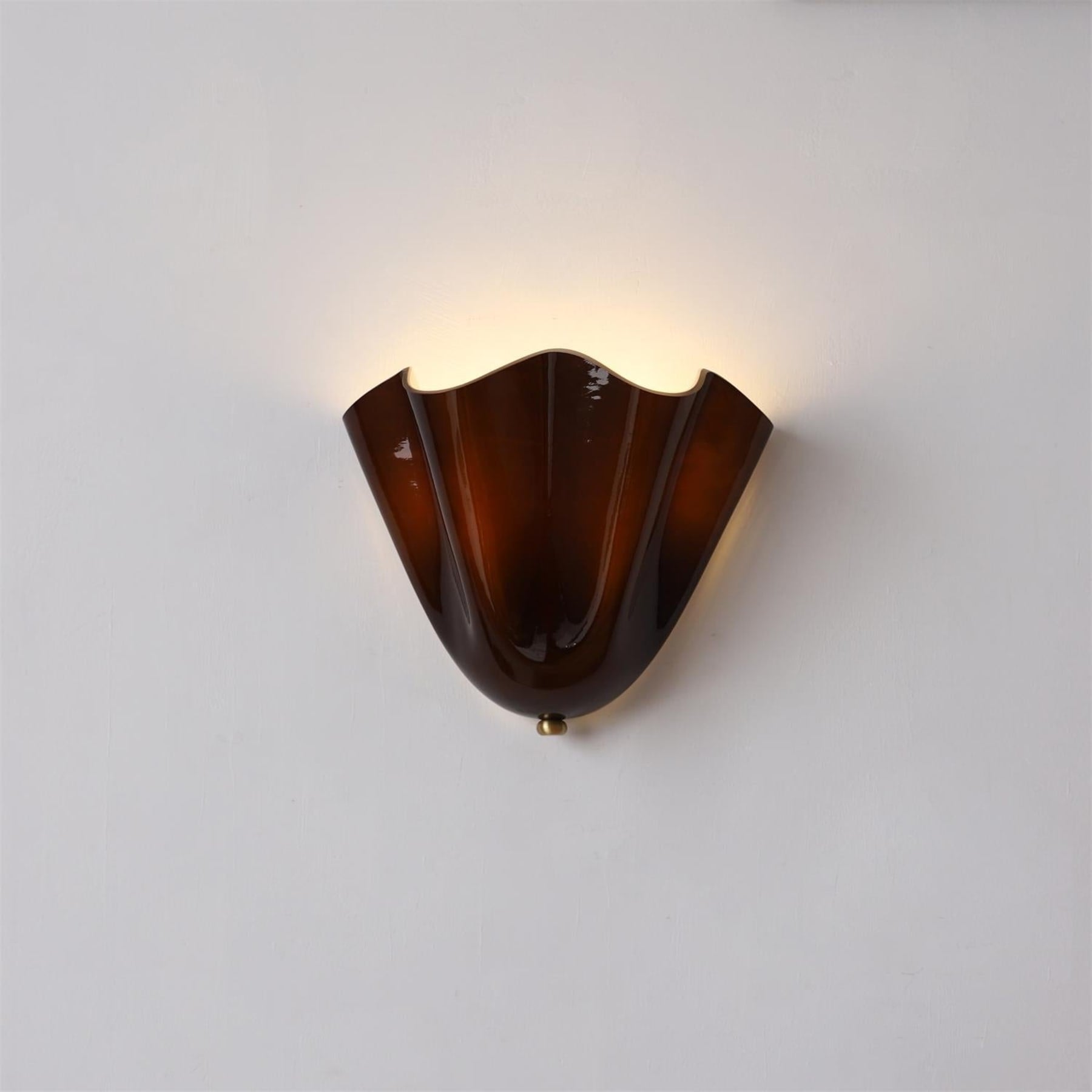 Retro Glass Wall Light With Warm Glow for Living Room and Hallway in Brown — Greenwich Home & Living