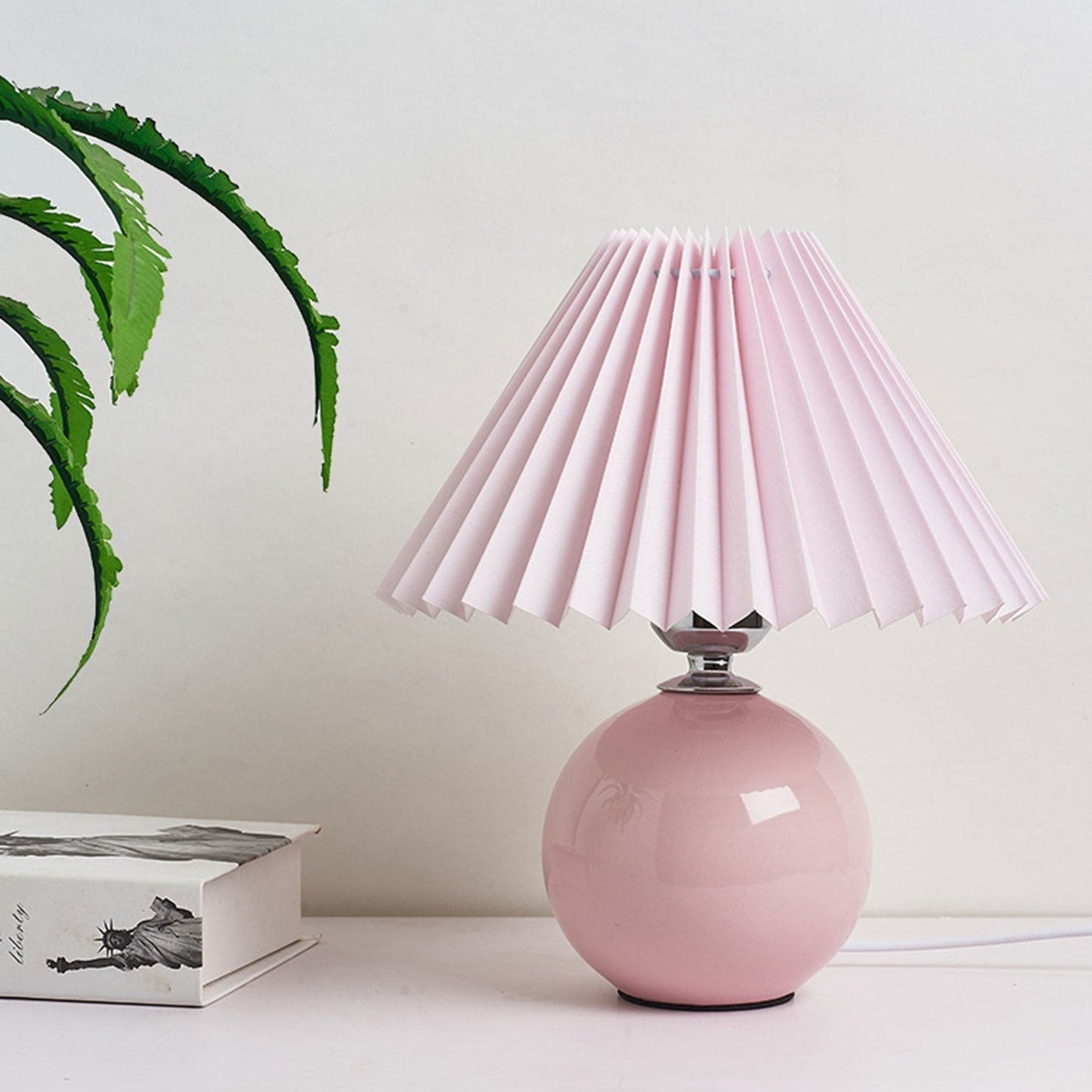 Contemporary Ceramic Table Lamp With Fabric Shade for Living Room — Greenwich Home & Living