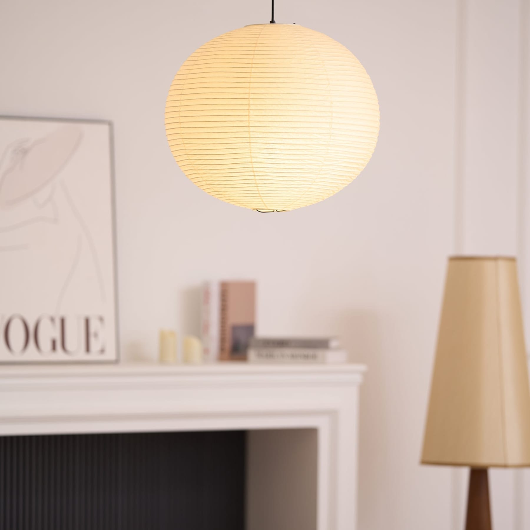 Minimalist Round Lantern Pendant Light With Warm Bulb Included for Living Room — Greenwich Home & Living