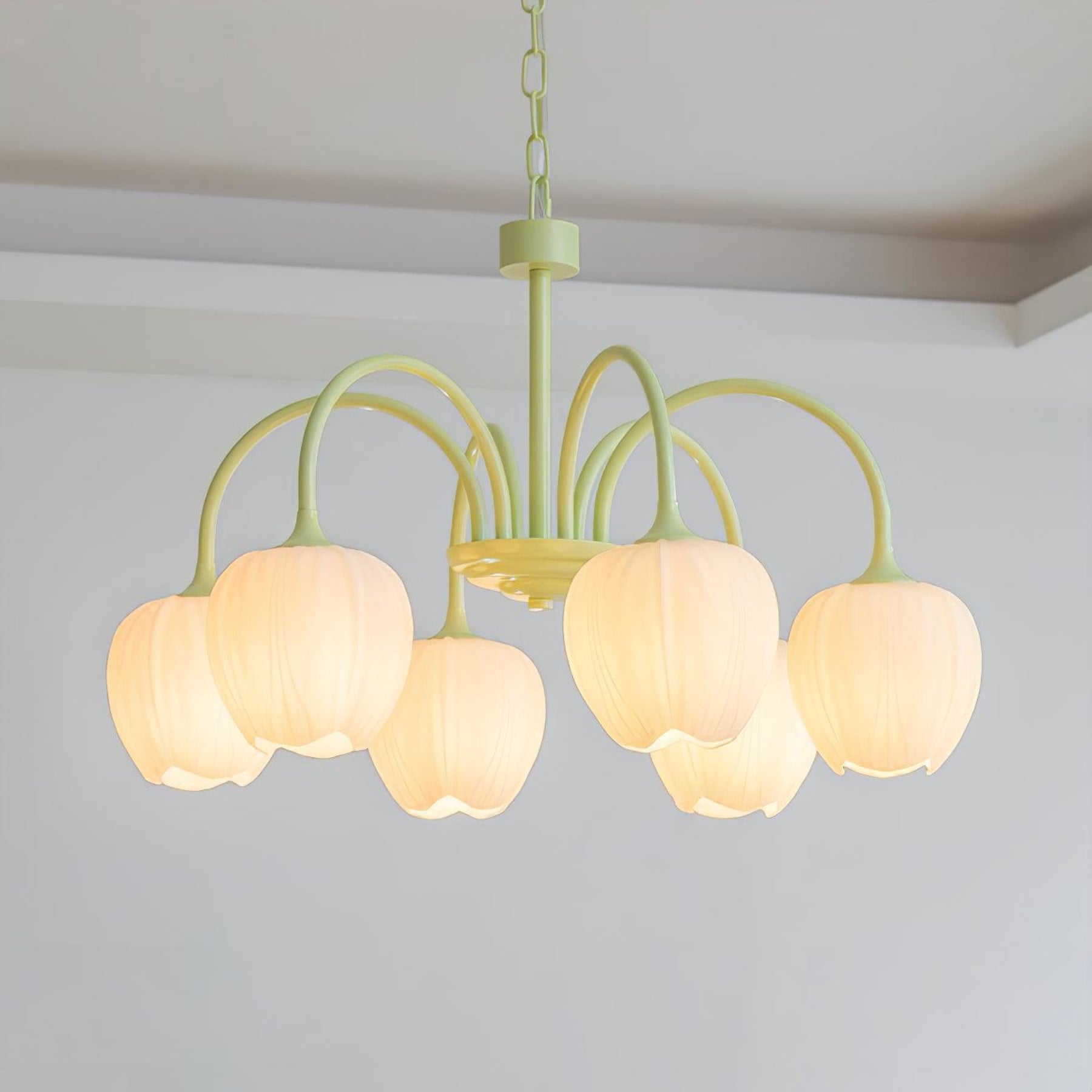 Retro Metal and Glass Chandelier With Selectable Color Light for Living and Dining Rooms — Greenwich Home & Living