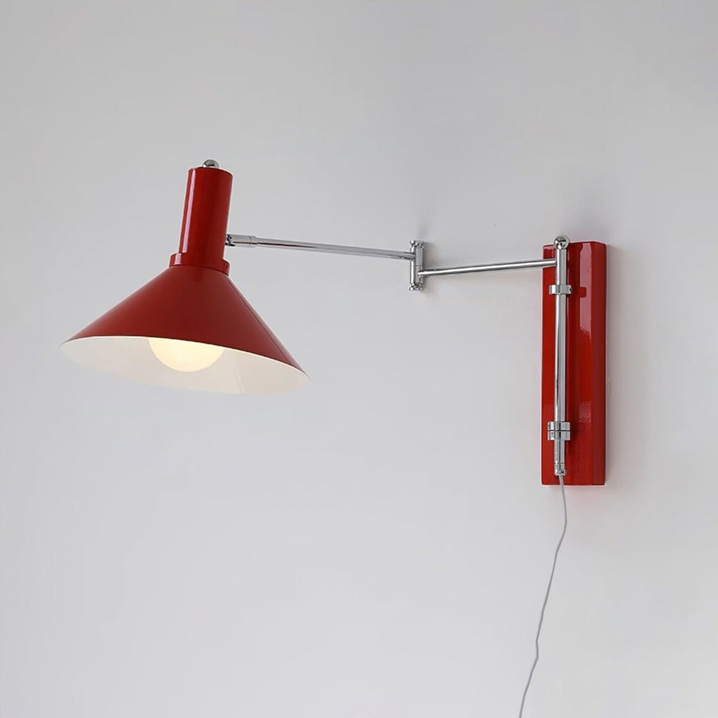 Retro Metal Wall Light With Tri-Color Lighting for Bedroom in Red — Greenwich Home & Living