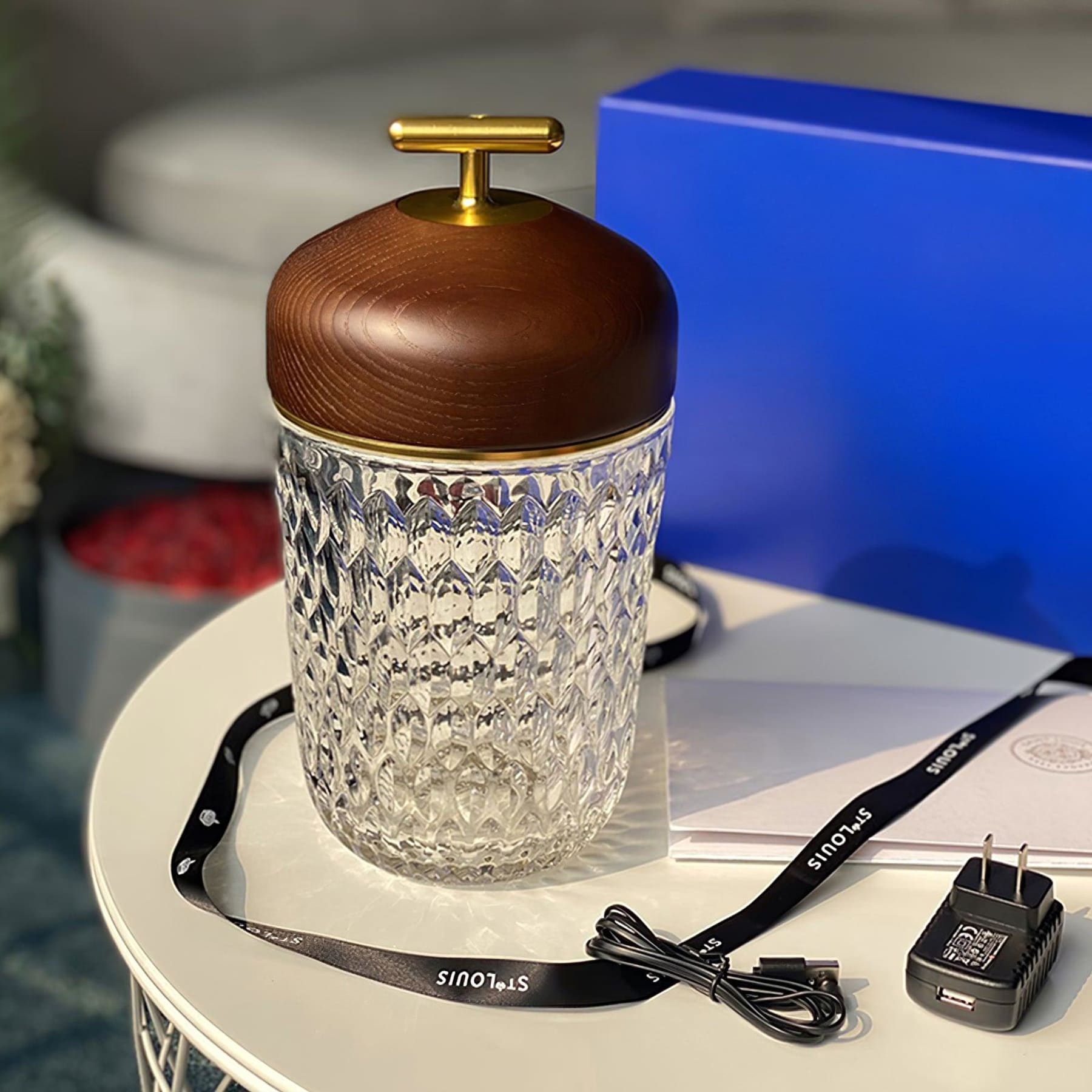 Contemporary Glass Table Lamp With Adjustable Color Temperature — Greenwich Home & Living