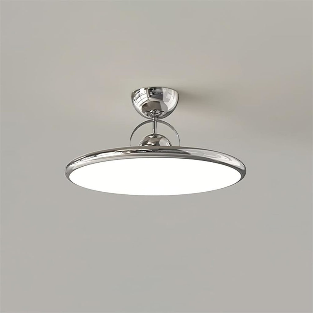 Retro Iron and Acrylic Semi-Flush Ceiling Light With Dimmable Color in Chrome — Greenwich Home & Living